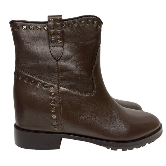 SaintG Noemi Women's Boot Studded Brown Leather Ankle Size 9 New - Picture 2 of 12